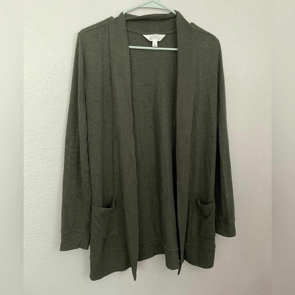 Market & Spruce Heather Brushed Knit Two Pocket Cardigan